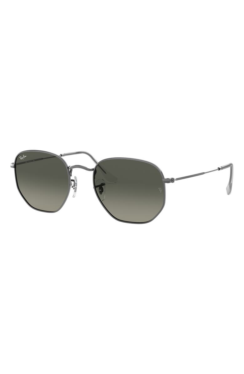 Ray-Ban 54mm Gradient Hexagonal Sunglasses, Alternate, color, Gunmetal