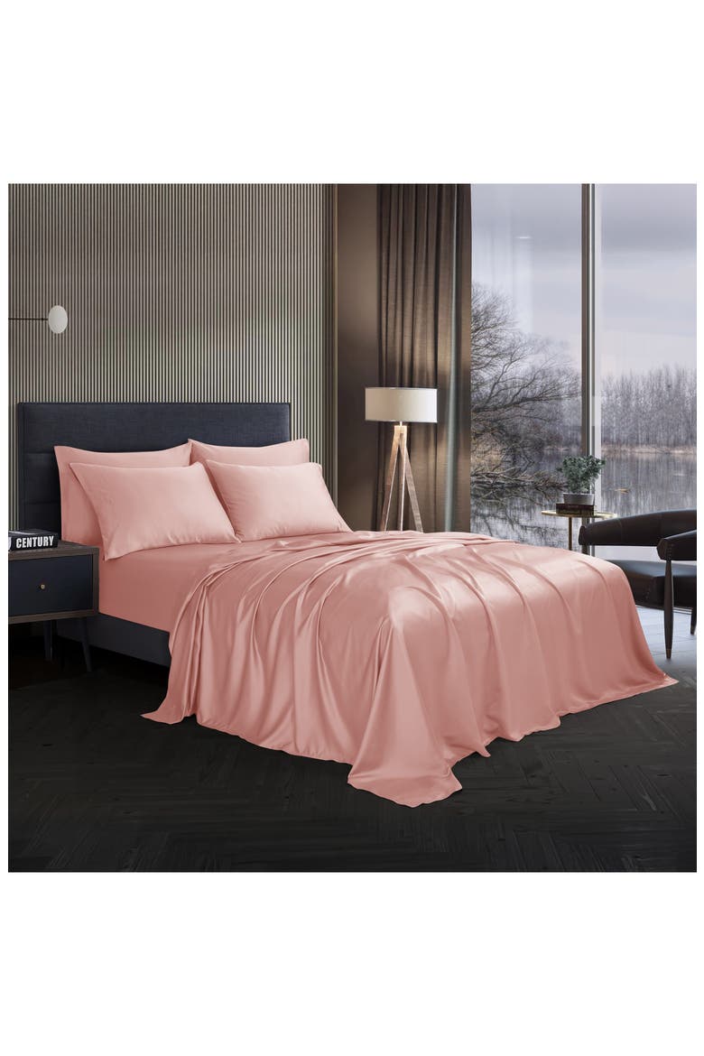Solid Satin Deep Pocket 6-Piece Sheet Set, Alternate, color, DUSTY MAUVE