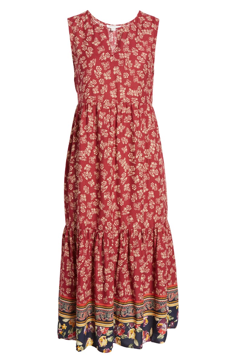 beachlunchlounge Ireana Tiered Ruffle Midi Dress, Alternate, color, Provence Floral