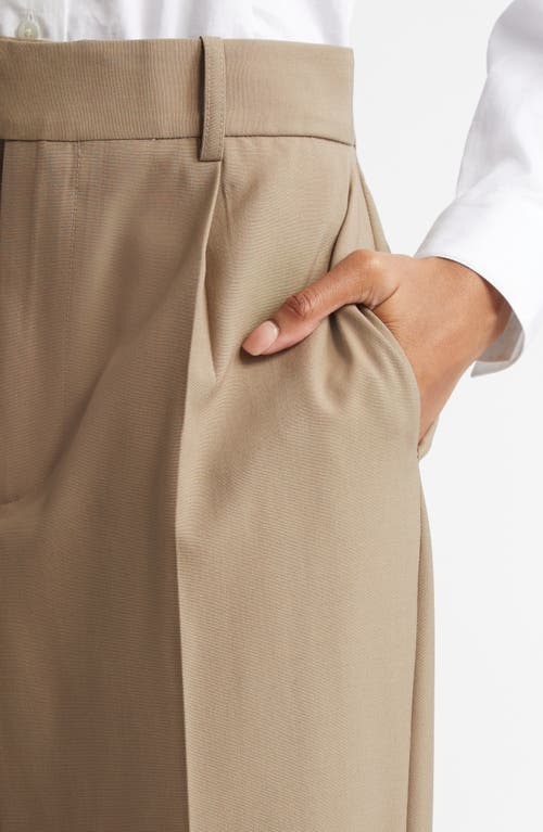 Rohe Wide-leg Wool Trousers In Khaki