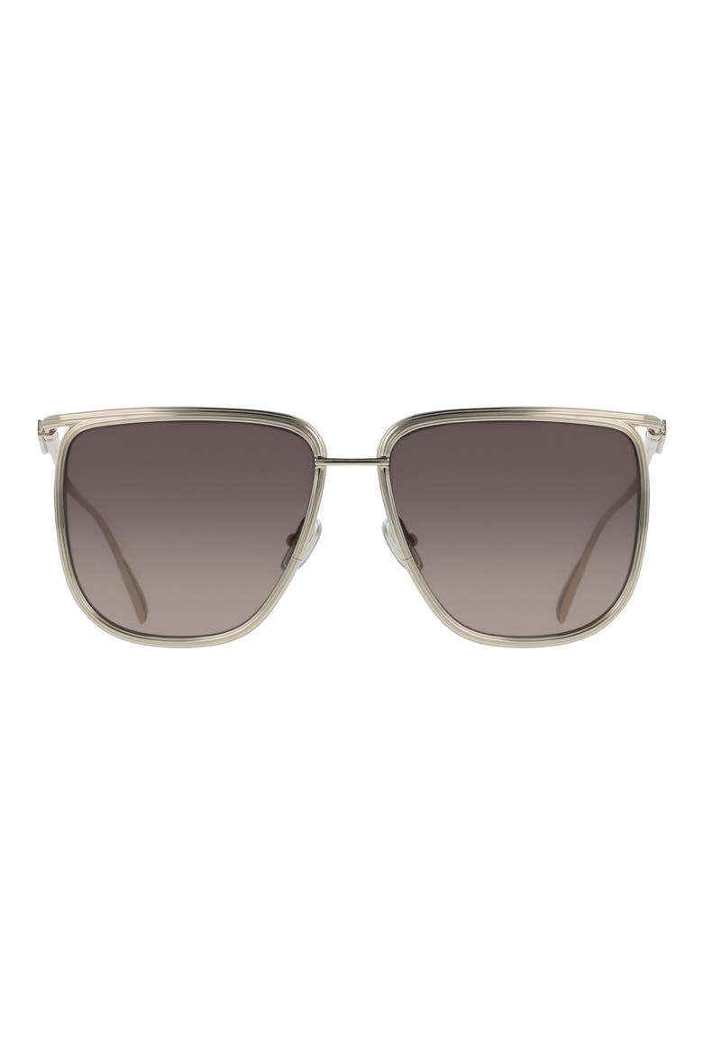 58mm Gradient Modified Rectangular Sunglasses, Main, color, GOLD/ BROWN GRADIENT