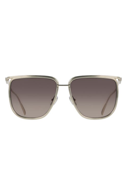 Ferragamo 58mm Gradient Modified Rectangular Sunglasses In Gold/brown Gradient