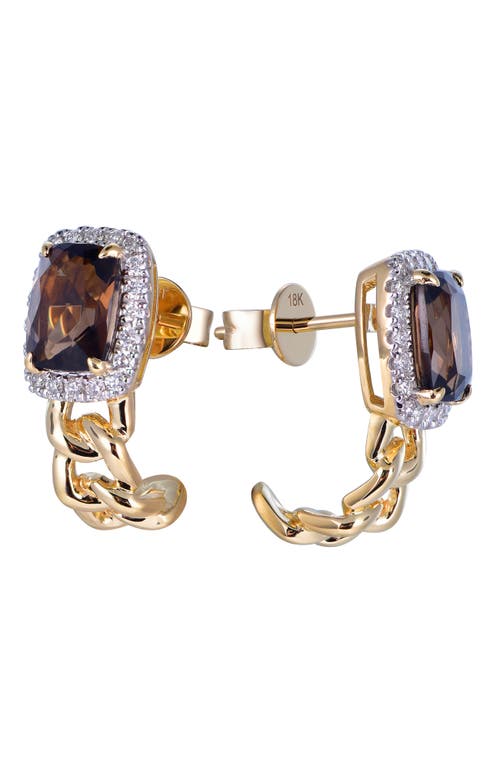 Kahn High Jewelry Smoky Quartz Earrings With Diamonds In Brown