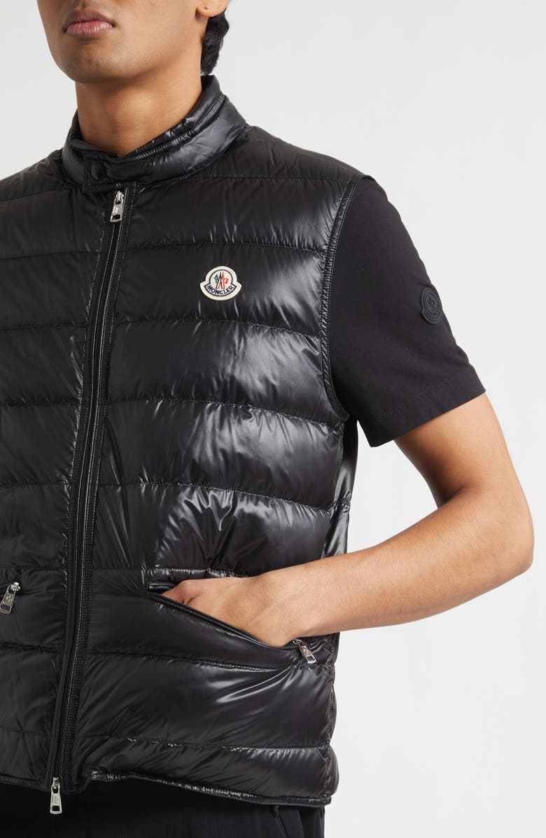 Moncler Gui Packable Down Vest, Alternate, color, Black