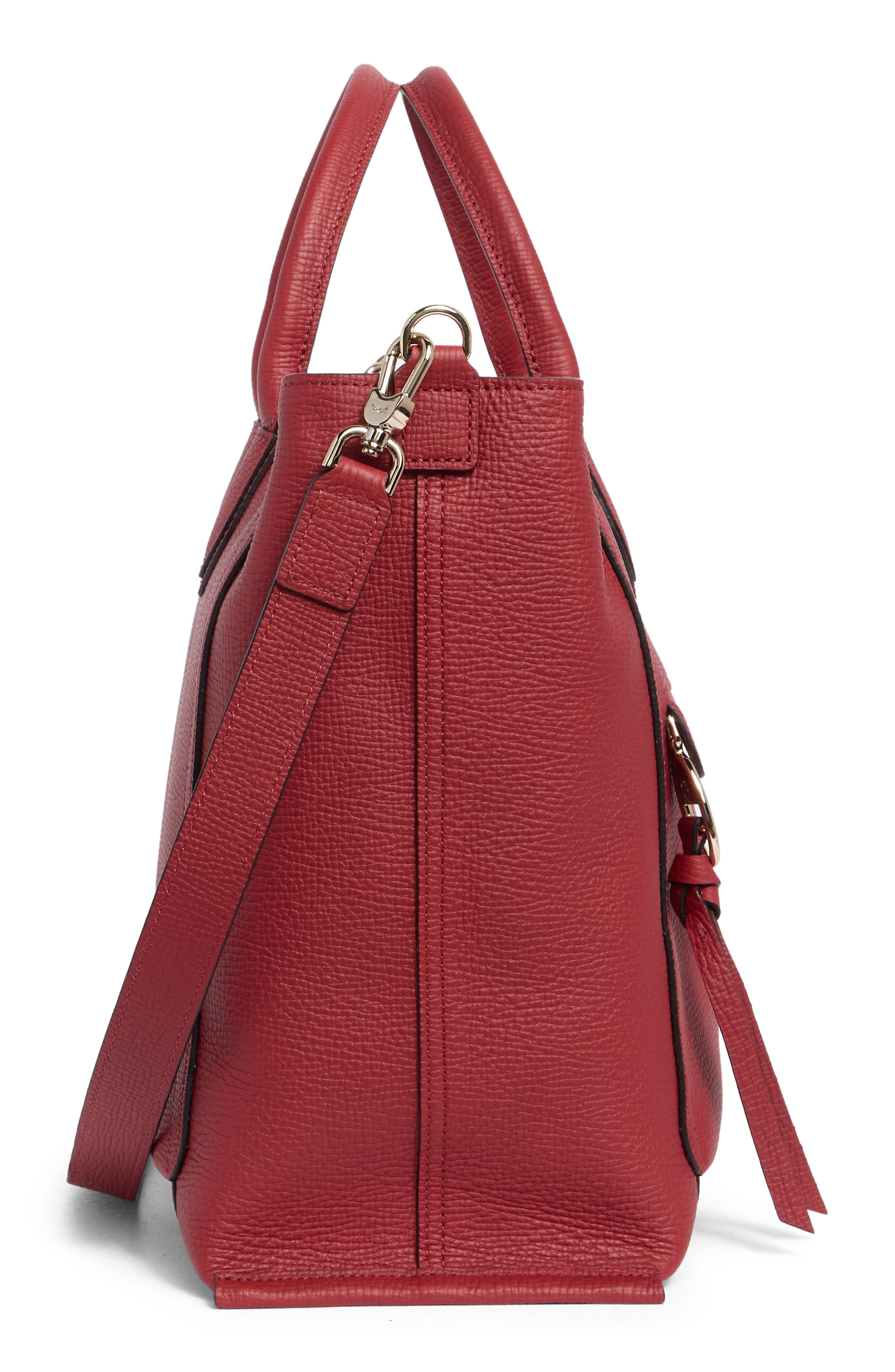 Longchamp Mailbox Brief Leather Tote Bag, Alternate, color, Red