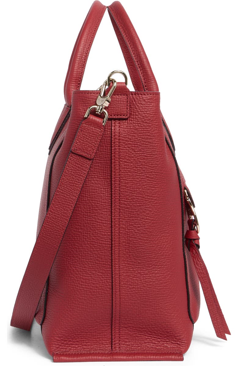 Longchamp Mailbox Brief Leather Tote Bag, Alternate, color, Red