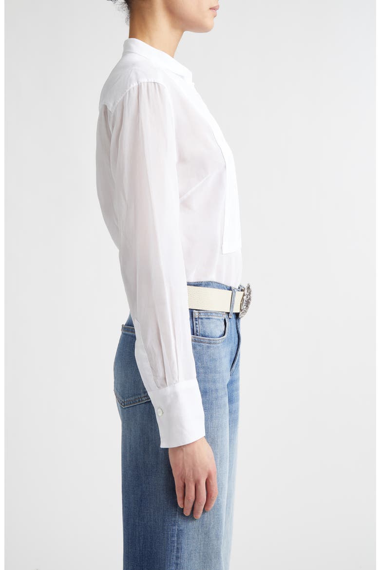 Cotton Poplin Tuxedo Shirt, Alternate, color, 01 WHITE