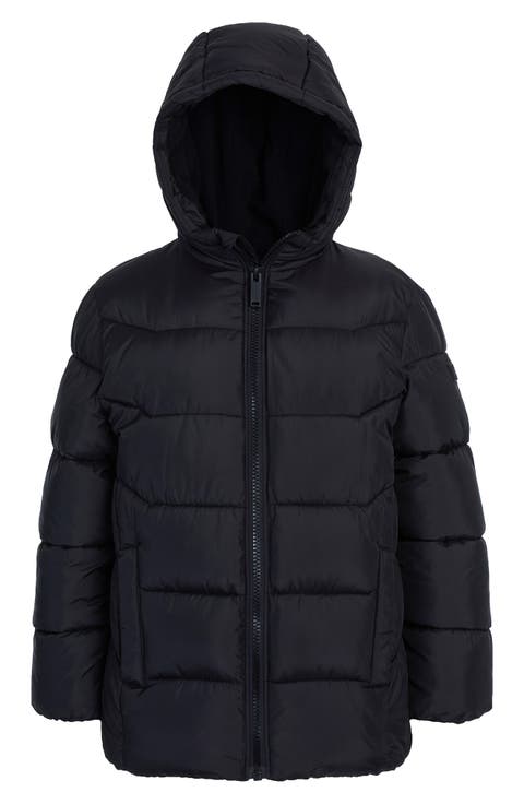 Kids' Plush Lined Hooded Puffer Jacket (Big Kid)