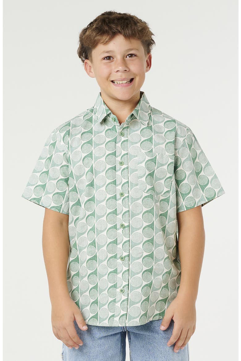 Kids' Artist of the Search Yardy Short Sleeve Button-Up Shirt, Main, color, LEAF GREEN