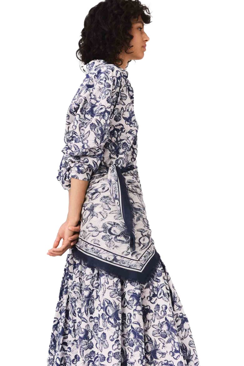 Fruit printed blouse, Alternate, color, Blue fruits print