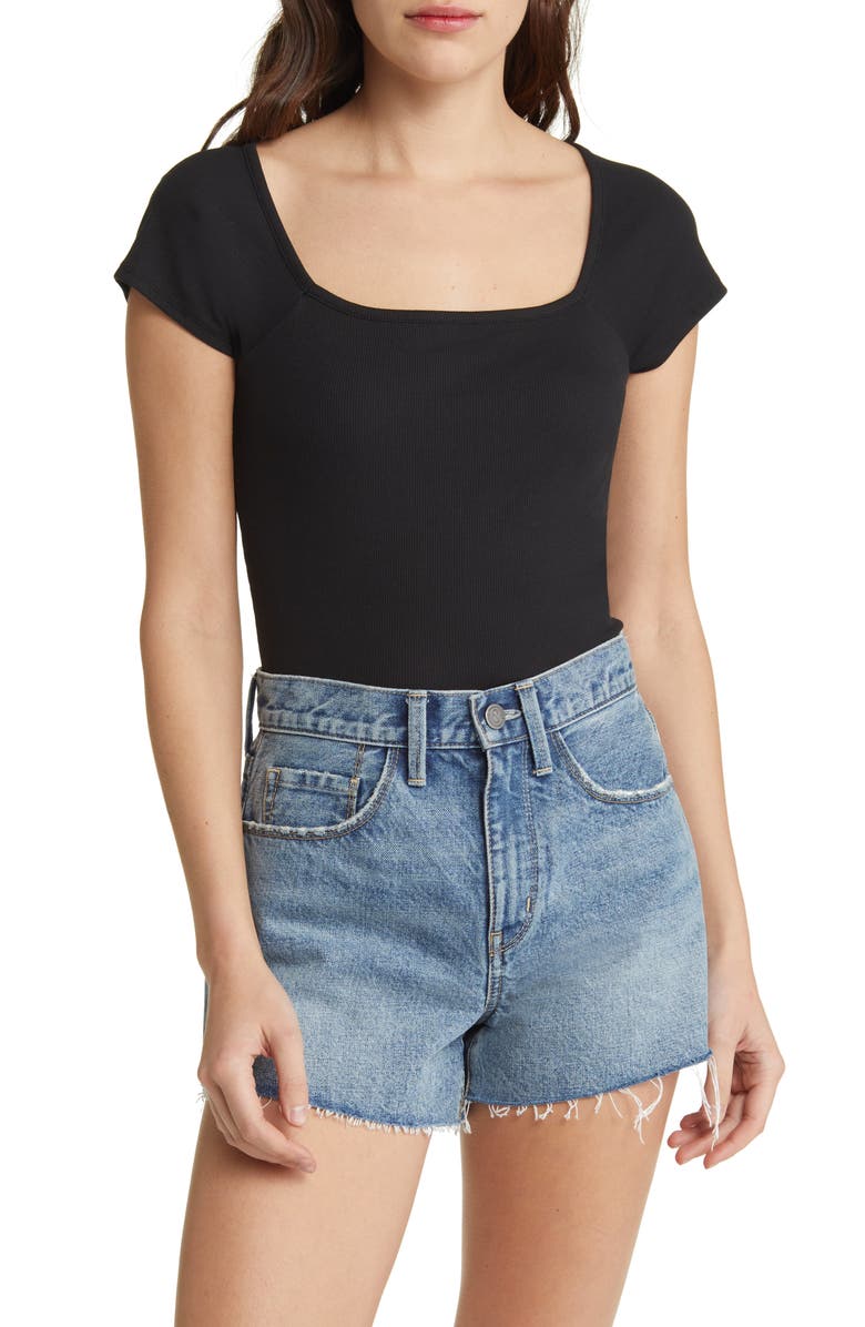 Madewell Brightside Square Neck T-Shirt, Main, color, 