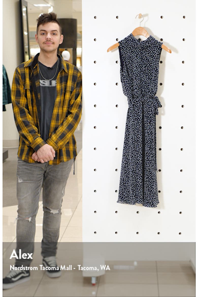 Confetti Print Blouson Midi Dress video