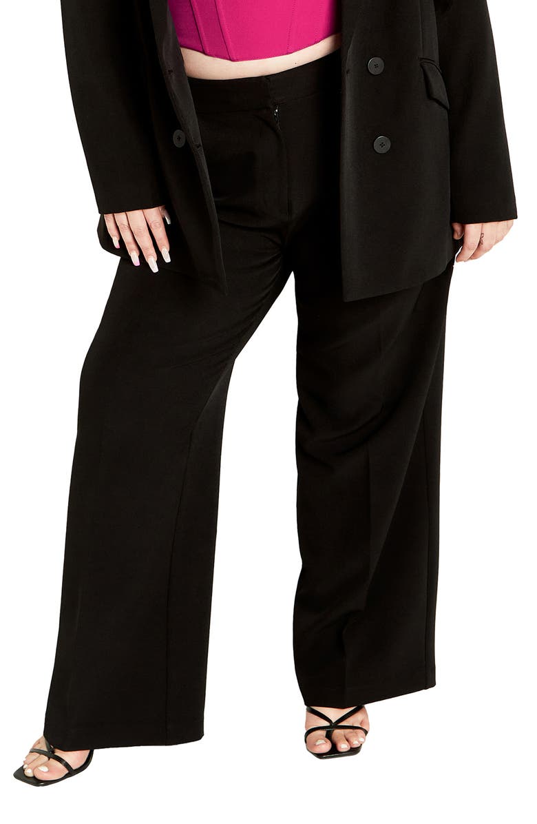 City Chic Alexis High Waist Wide Leg Pants, Main, color,