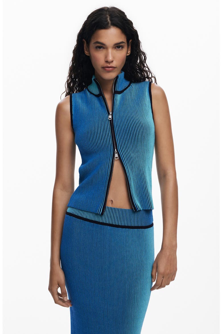Rib Column Skirt, Alternate, color, BLUE