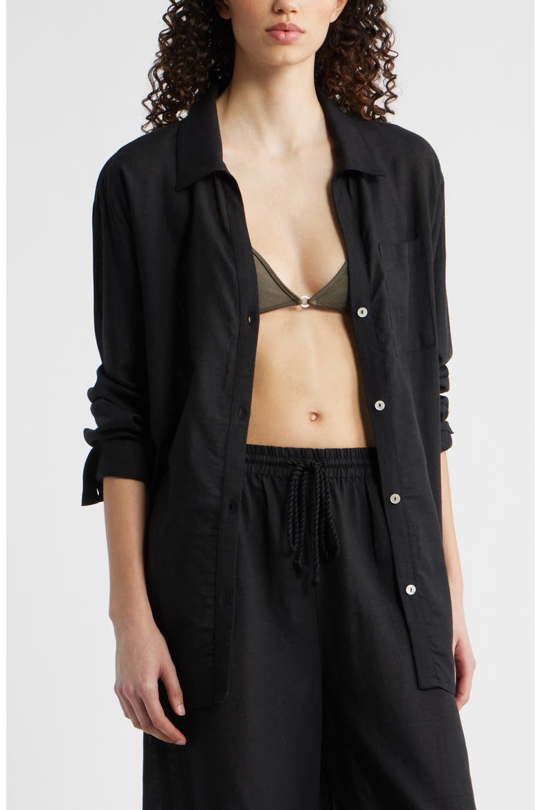 Cover-Up Shirt, Main, color, BLACK