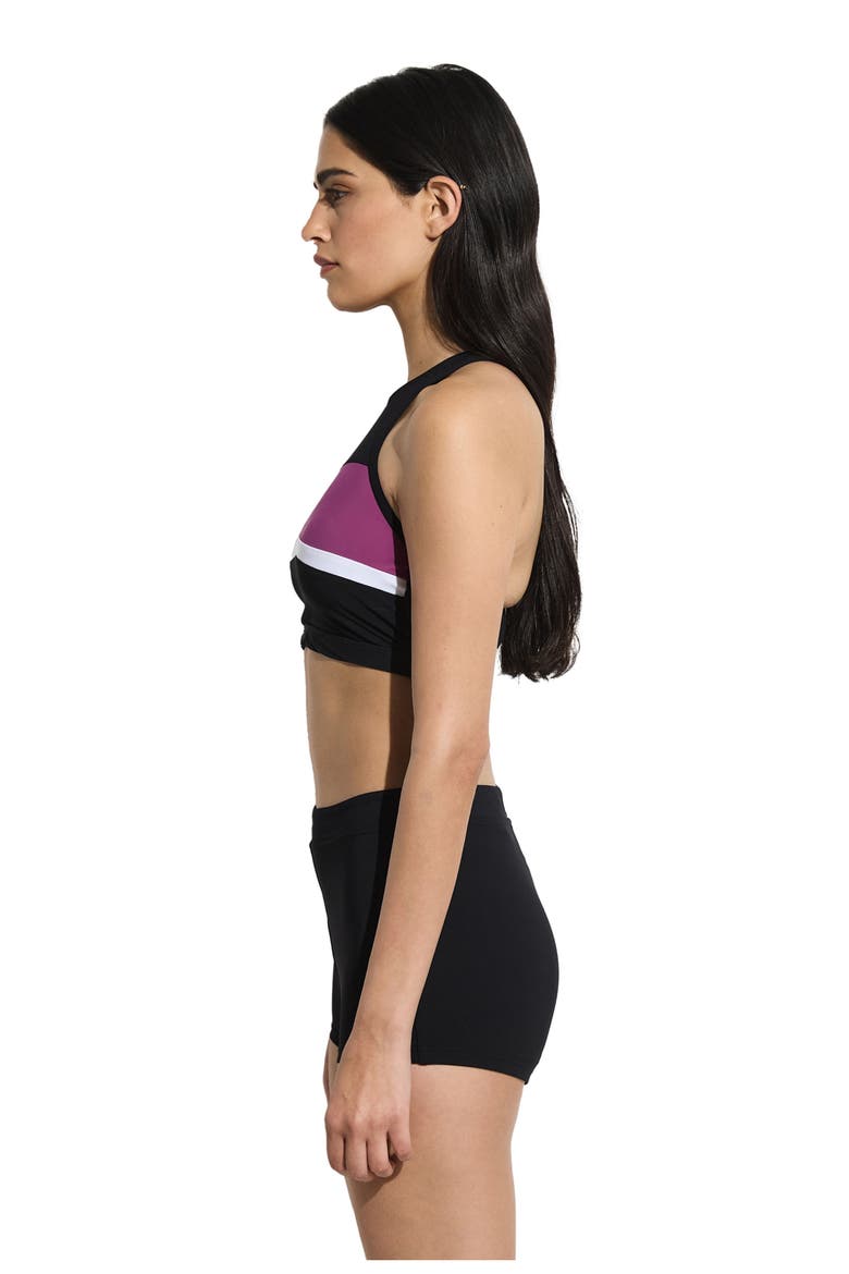 Aqua Chic High Neck Bikini Top, Alternate, color, Black-Purple