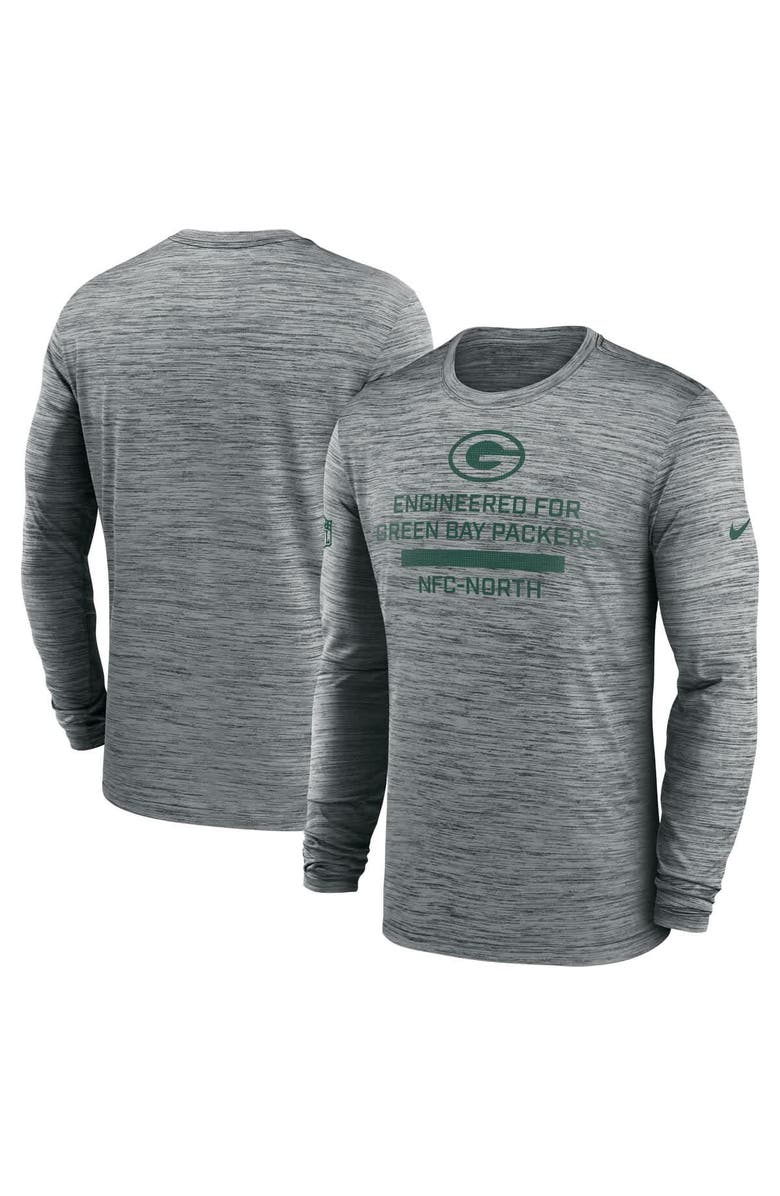 Nike Men's Nike Gray Green Bay Packers Sideline Velocity Performance Long Sleeve T-Shirt, Main, color, Gray