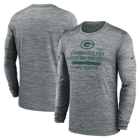 Men's Nike Gray Green Bay Packers Sideline Velocity Performance Long Sleeve T-Shirt