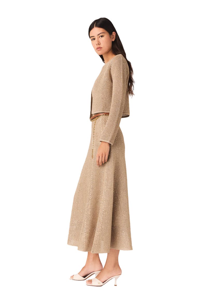 Rhinestone knit cardigan, Alternate, color, Nude