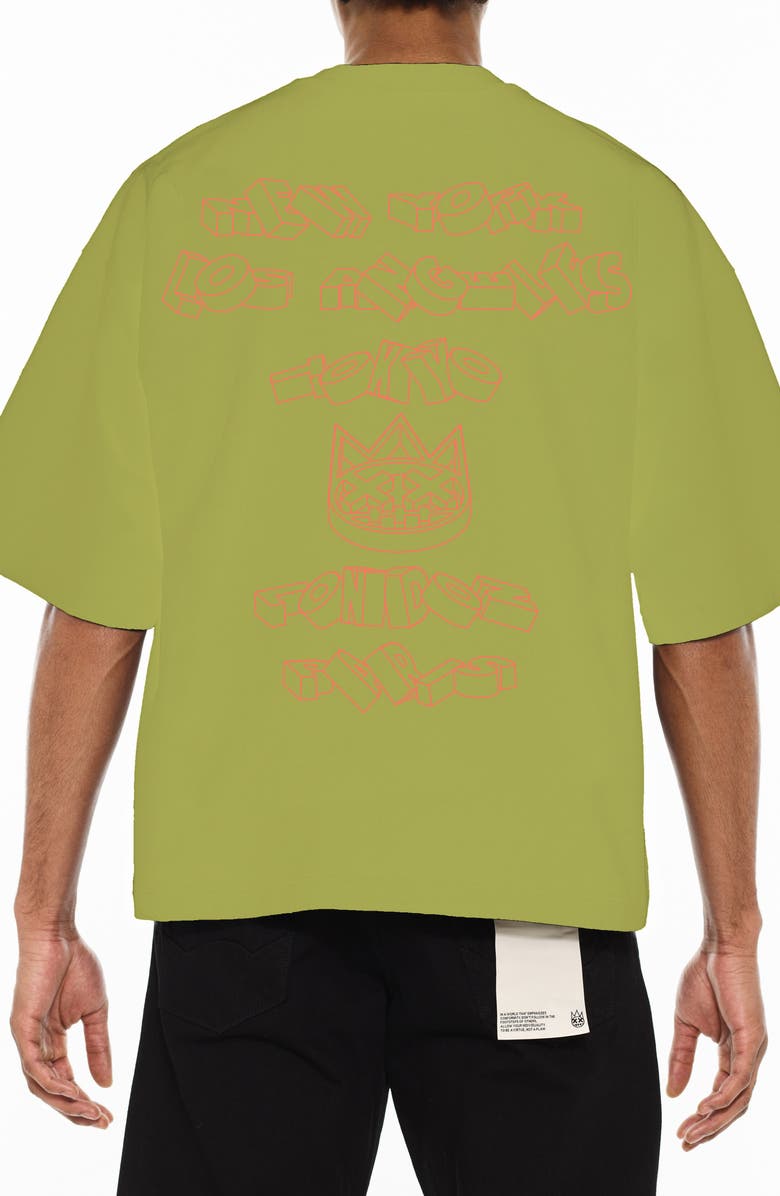 Cult of Individuality Boxy Fit Logo Graphic T-Shirt, Alternate, color, Green Oasis