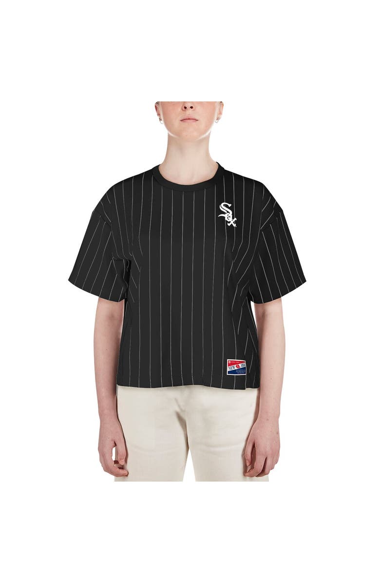 New Era Women's New Era Black Chicago White Sox Boxy Pinstripe T-Shirt, Alternate, color, 