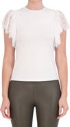 Ookie & Lala Crewneck Lace Sleeve Top