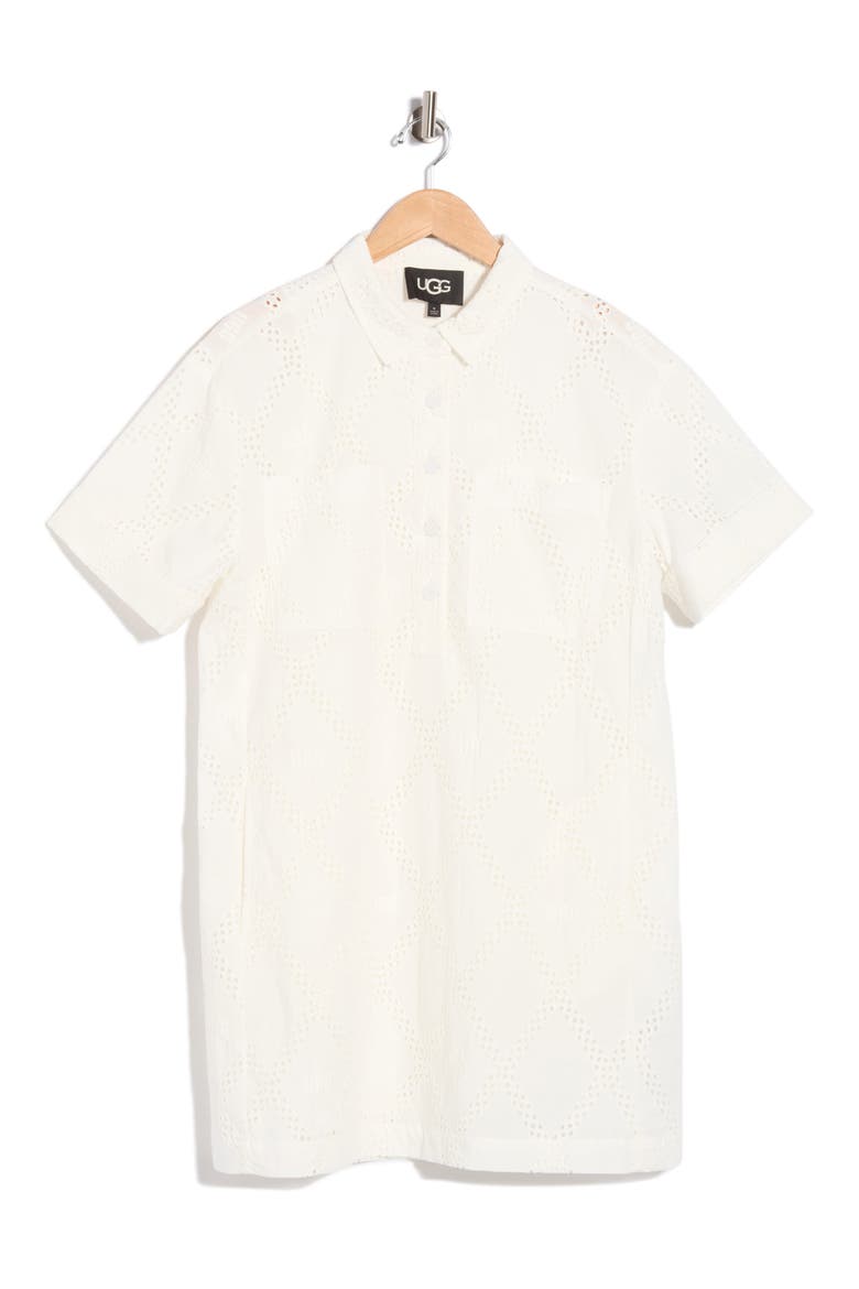 Inya Eyelet Polo Dress, Main, color, WHITE