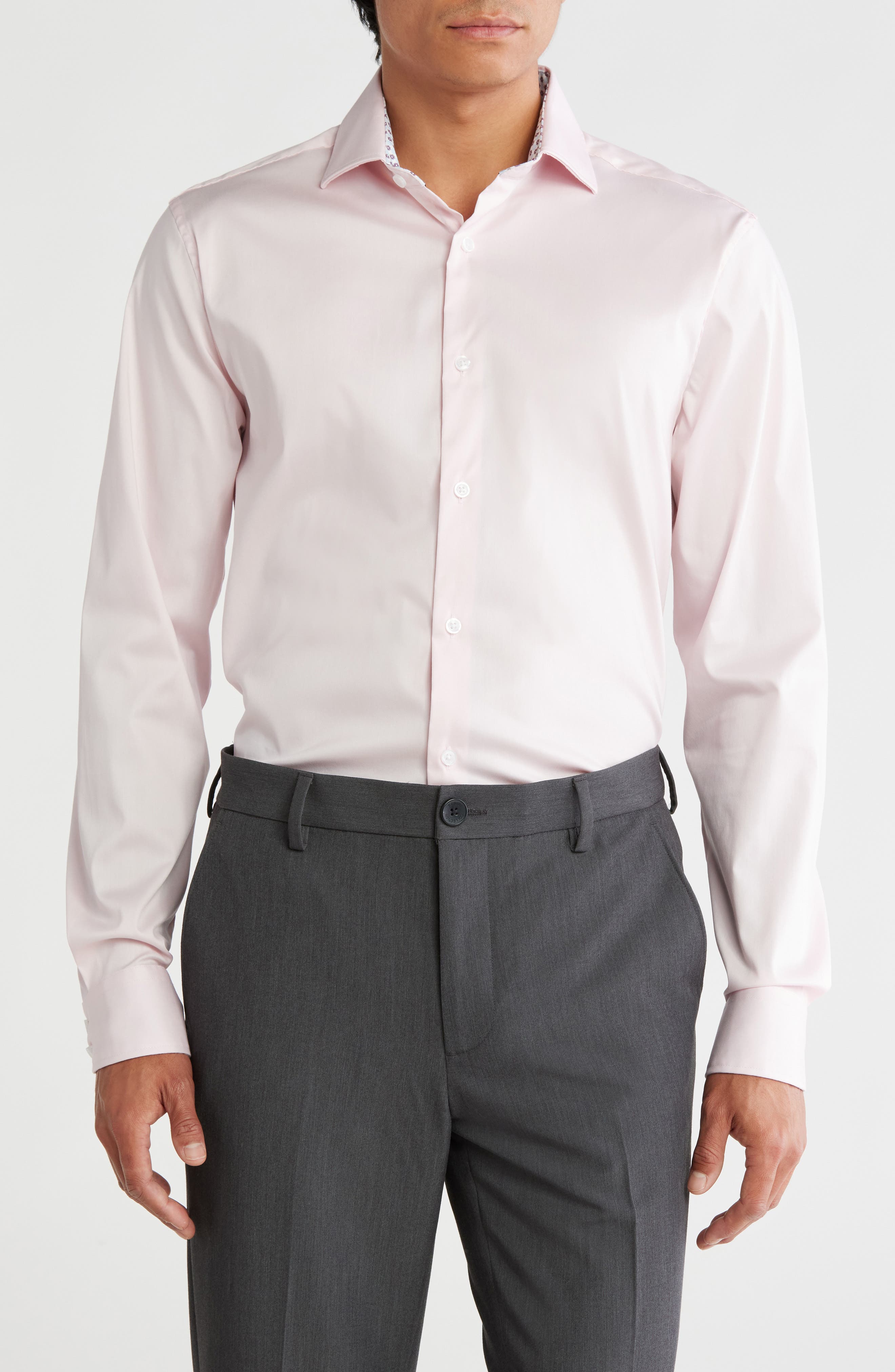Ted Baker London Slim Fit Solid Stretch Cotton Dress Shirt