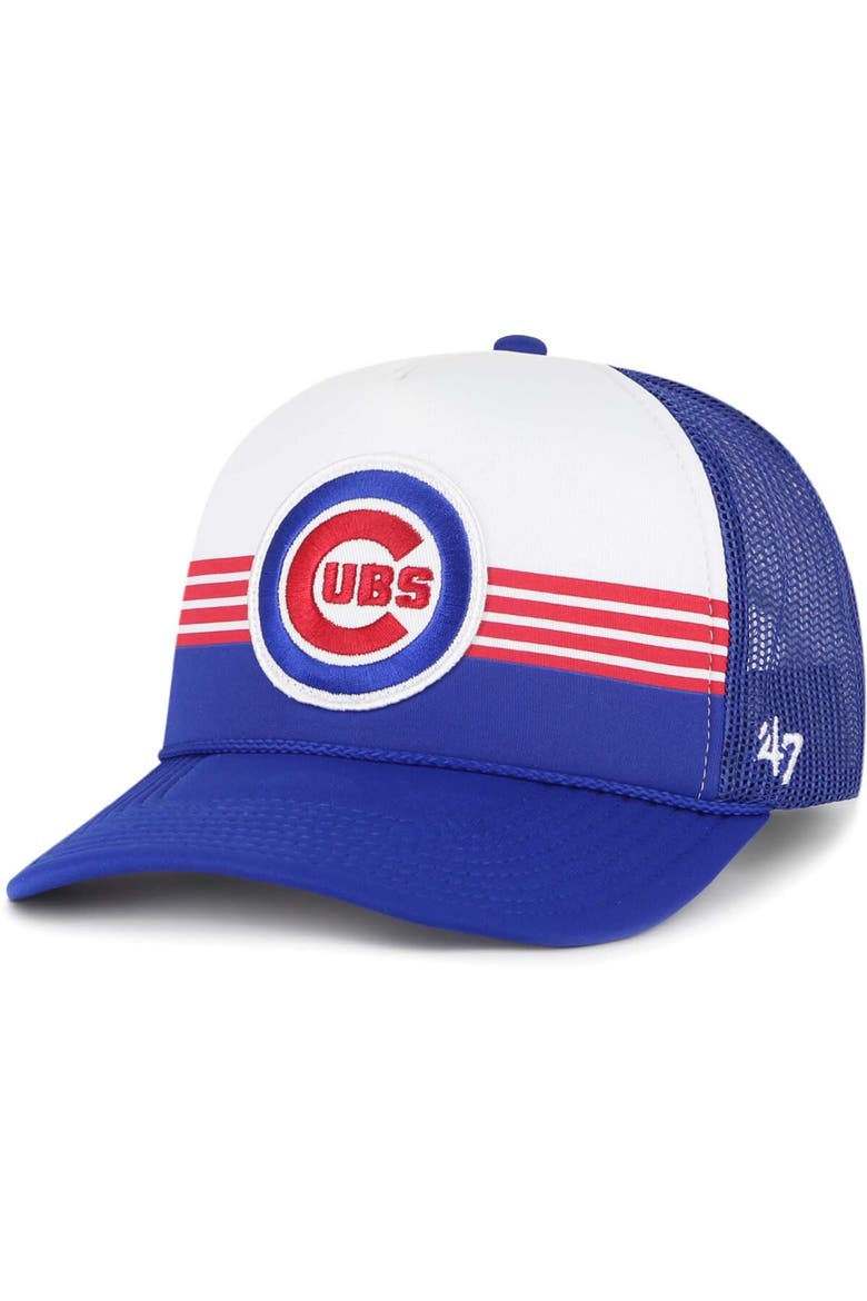 Men's '47 Royal Chicago Cubs Lift Off Foam Front Mesh Trucker Adjustable Hat, Main, color, Royal