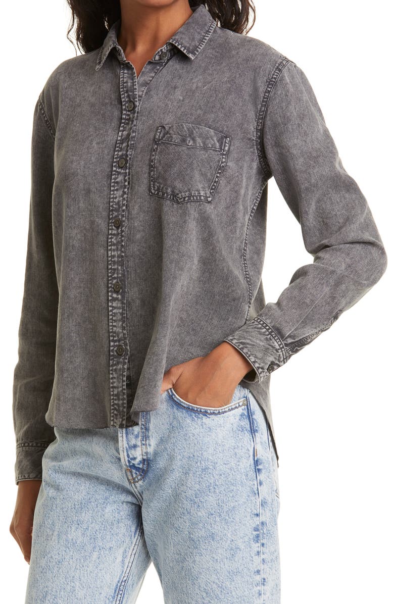 Rails Ingrid Raw Hem Long Sleeve Button-Up Shirt, Alternate, color,
