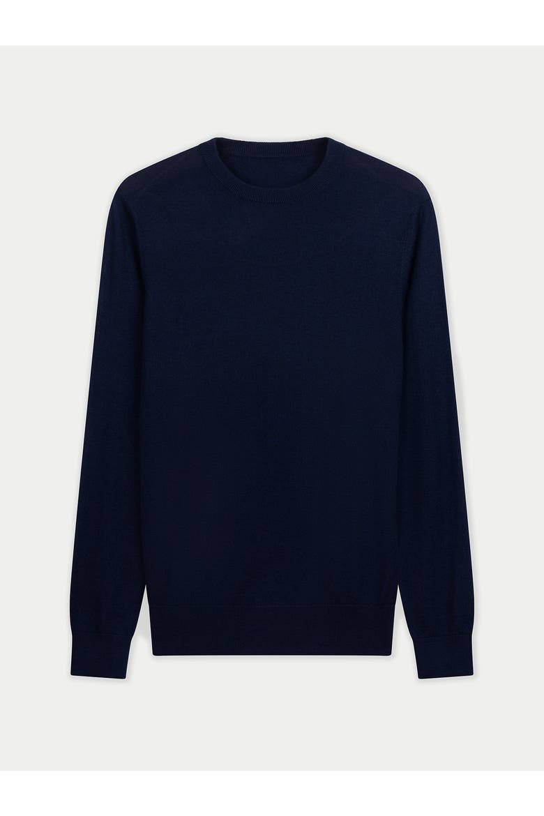 Cashmere Silk C-Neck Sweater, Main, color, mood indigo