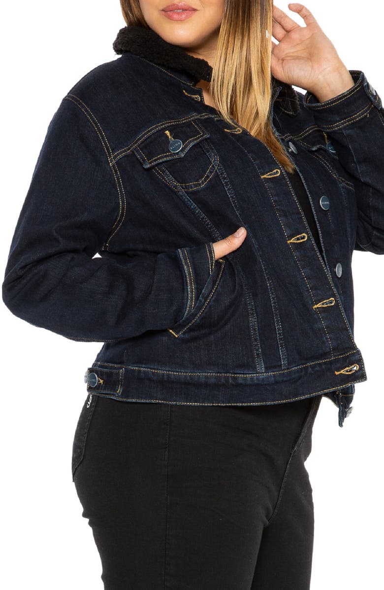 SLINK Jeans The Fleece Lined Denim Jacket, Alternate, color, 