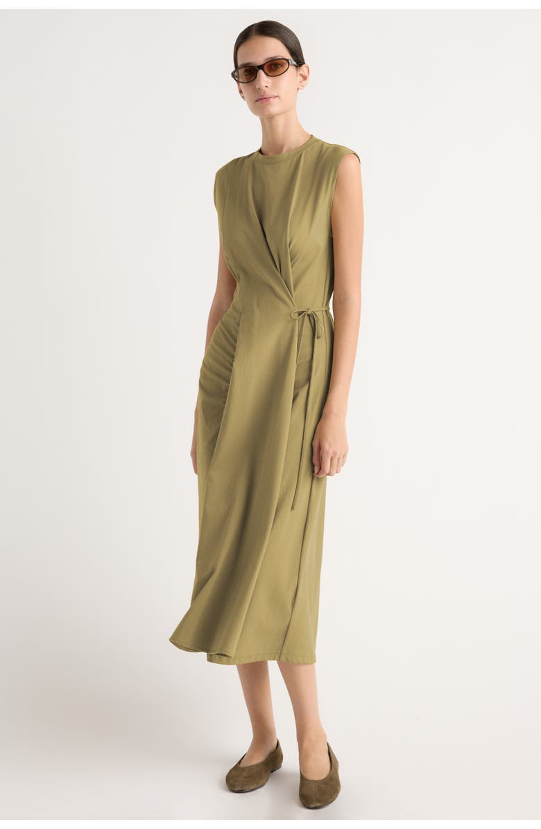 Modern Citizen Agnes Twist-Drape Jersey Dress, Main, color, Khaki Yellow