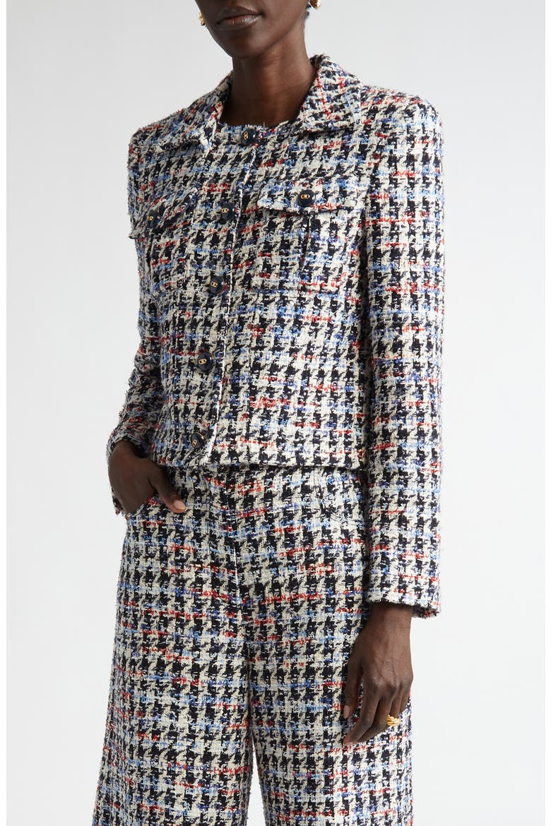 Americana Houndstooth Eyelash Tweed Jacket, Main, color, AMERICANA MULTI