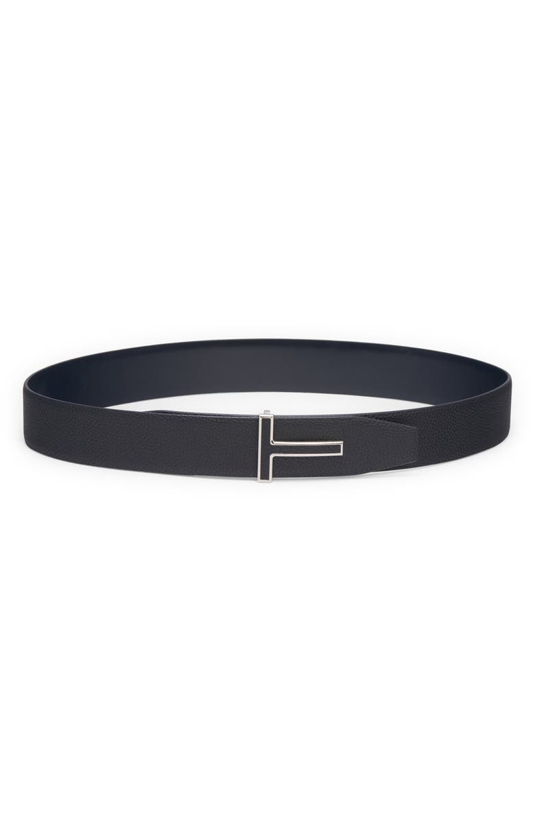 TOM FORD Reversible Logo Leather Belt, Main, color, Black