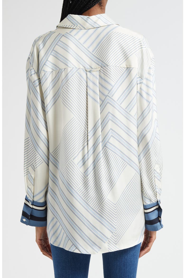 Delila Stripe Silk Blend Shirt, Alternate, color, DOVE BLUE LAKE MULTI