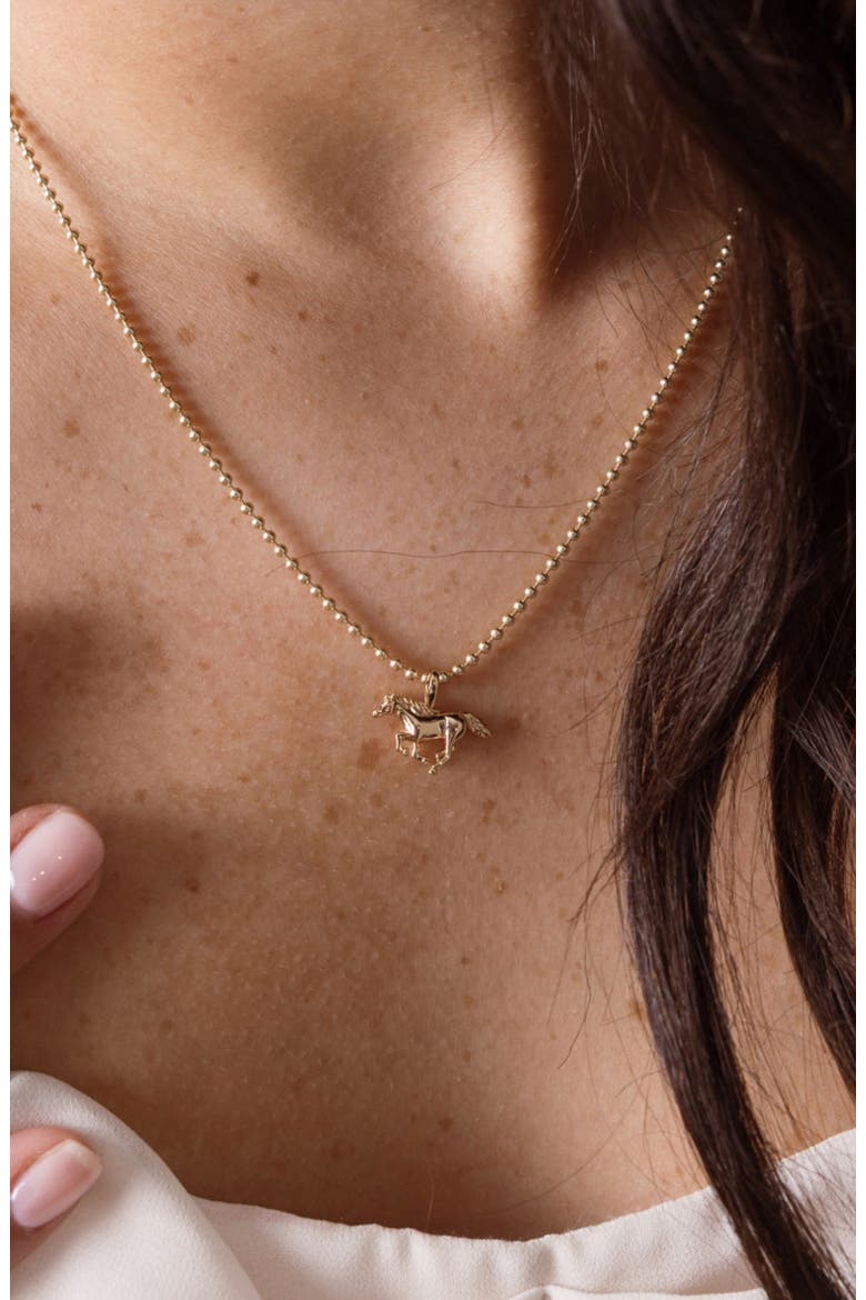 Horse Pendant Chain Necklace, Alternate, color, Gold Vermeil