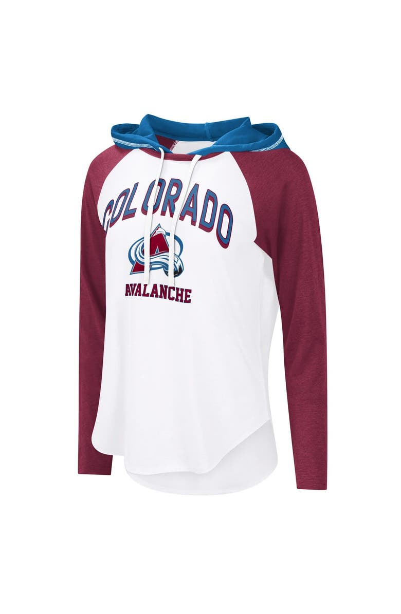 G-III 4HER BY CARL BANKS Women's G-III 4Her by Carl Banks White Colorado Avalanche VIP Raglan Long Sleeve Hoodie T-Shirt, Alternate, color, White