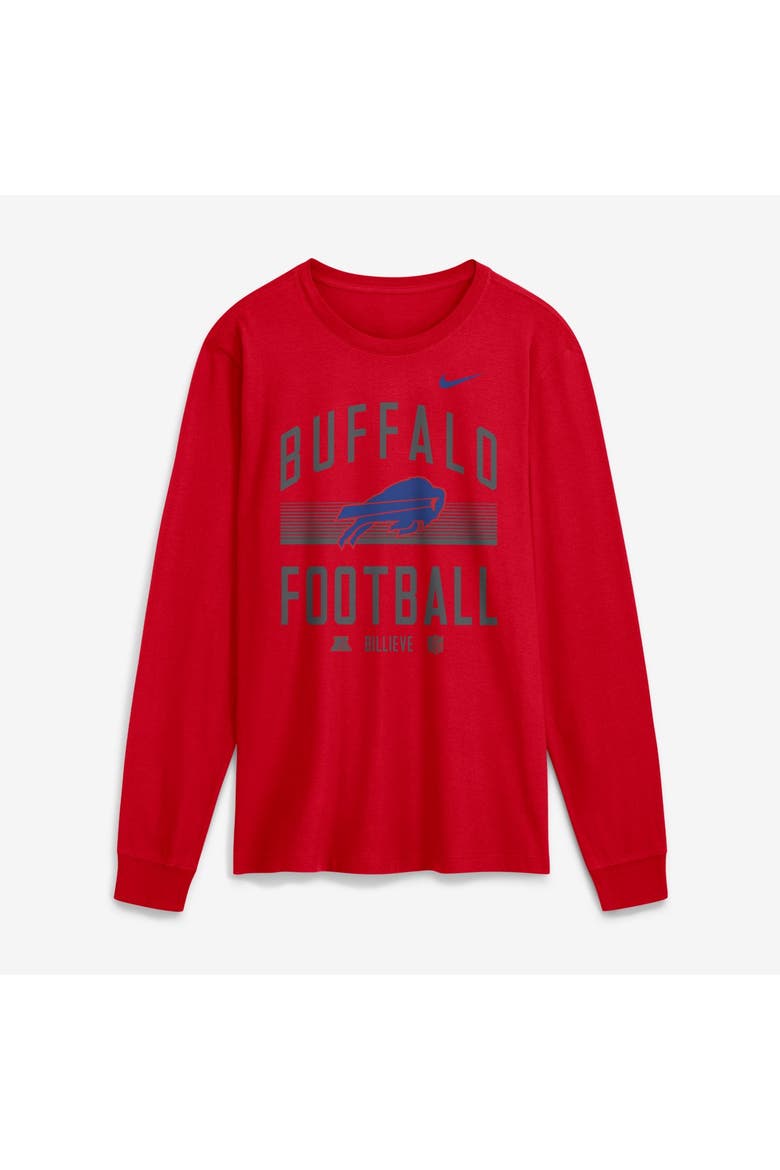 Men's Nike Red Buffalo Bills Always Prepared Essential Cotton Long Sleeve T-Shirt, Alternate, color, Red