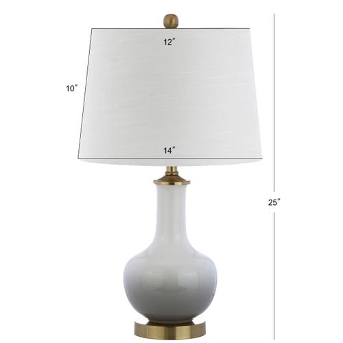 Jonathan Y Gradient Ceramic/brass Led Table Lamp In White/gray