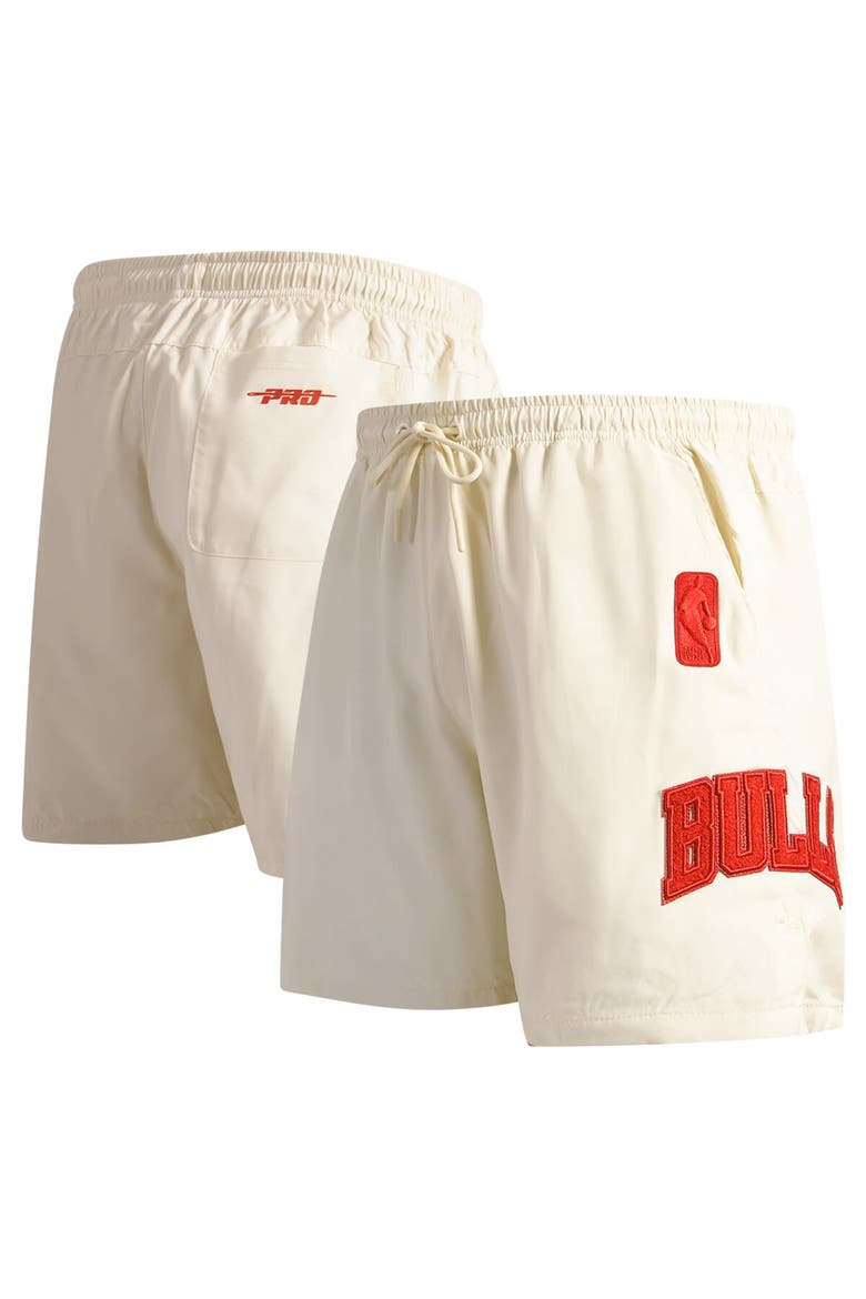 Men's Pro Standard Cream Chicago Bulls Triple Tonal Woven Shorts, Main, color, Cream