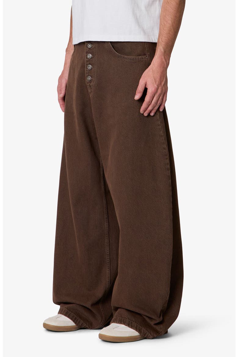 Exposed Shank Relaxed Barrel Leg Jeans, Alternate, color, BROWN