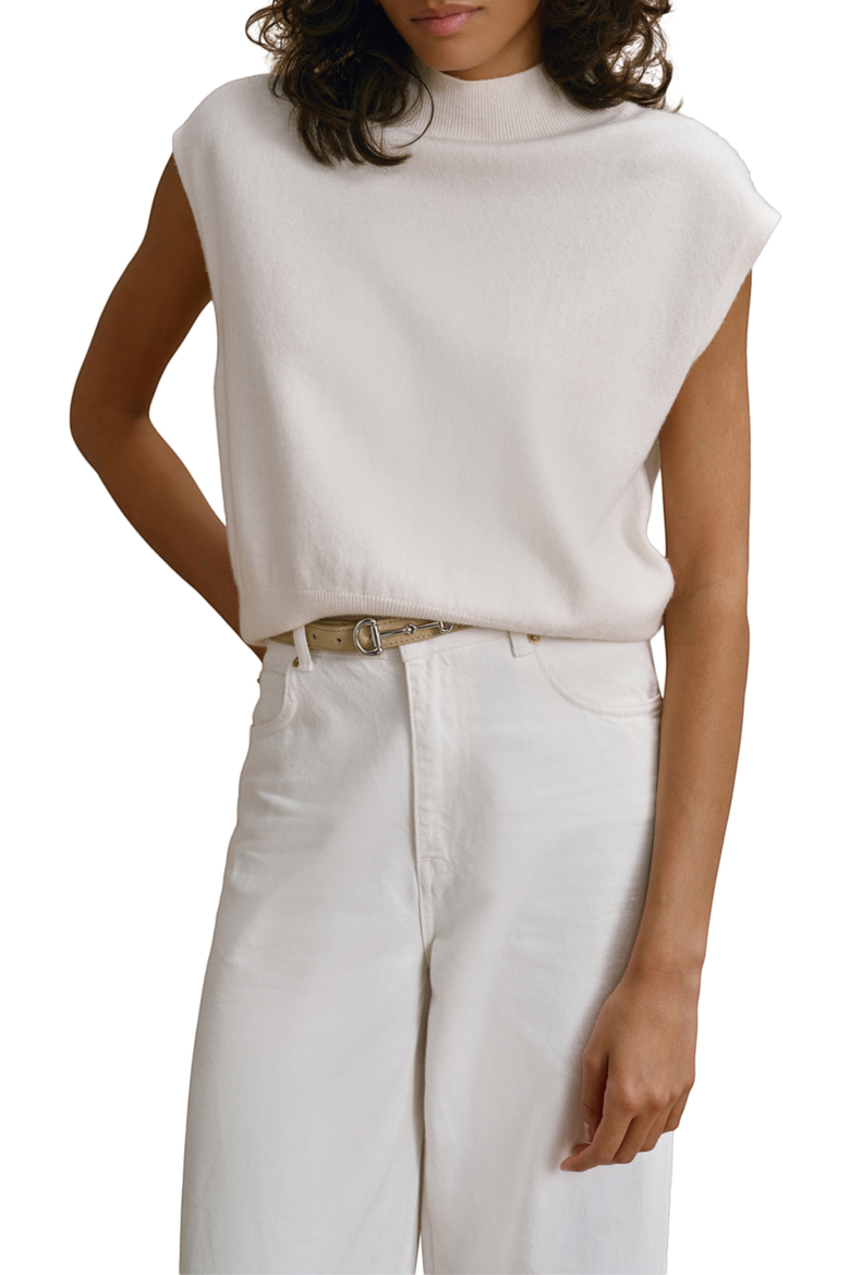 Relaxed Mock Neck Knit Top, Main, color, Cream