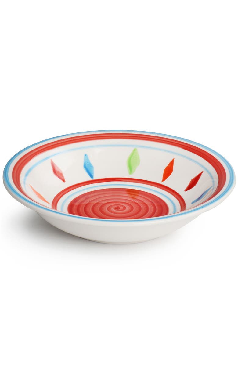 Gibson Home Heidy 12 Piece Hand Painted Durastone Dinnerware Set, Alternate, color, White