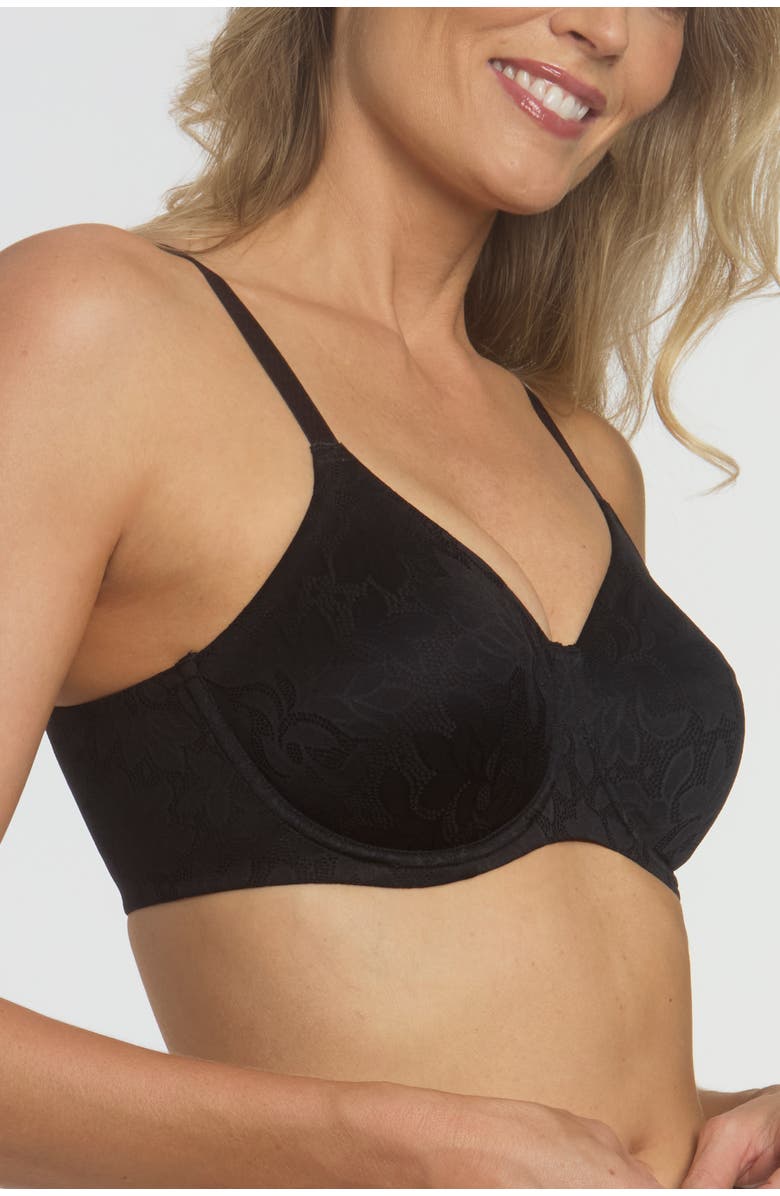 Dominique Intimates Jacqueline Seamless Jacquard Minimizer Bra, Alternate, color, Black