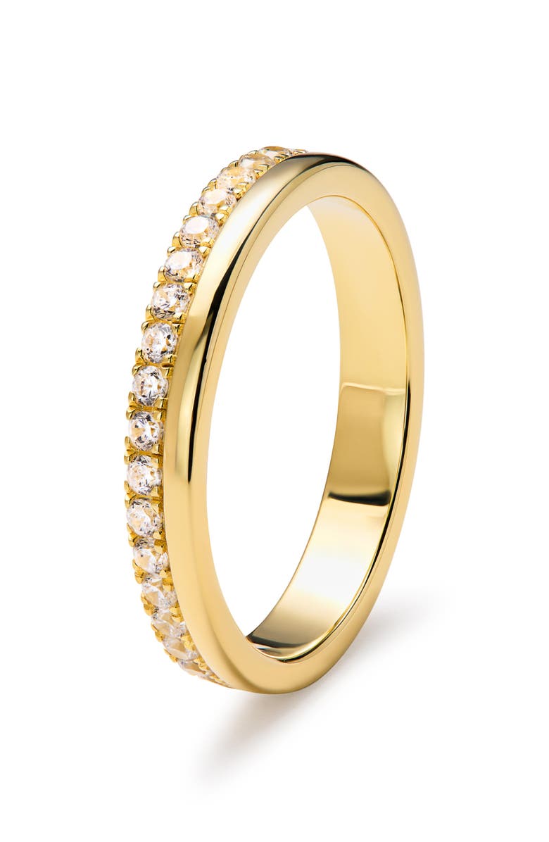 Ana Luisa Celine Cubic Zirconia Double Band Stackable Ring, Alternate, color, Yellow Gold/ Clear