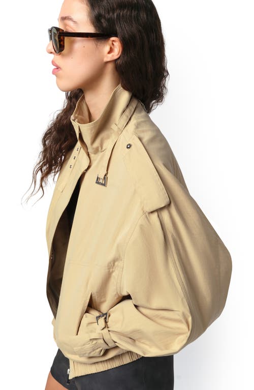 Apparis Thea Balloon Sleeve Rain Jacket In Sandstone