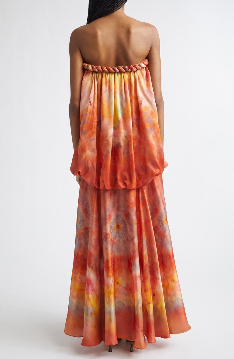 Zimmermann Luna Twist Print Silk Gown, Alternate, color, Ruby Tie Dye