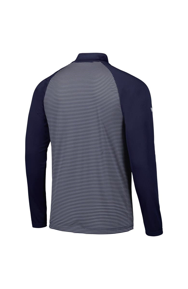 LEVELWEAR Men's Levelwear Navy New York Yankees Charter Striped Raglan Quarter-Zip Top, Alternate, color, Navy