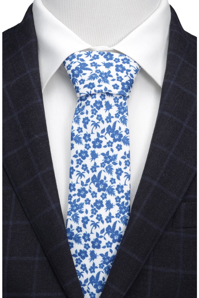 Tropical Cotton Tie, Alternate, color, BLUE